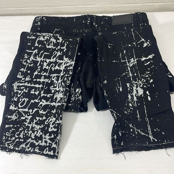 Jordan Craig Aaron Black and White Graphic Print Jeans Size 30x32 - Picture 13 of 13